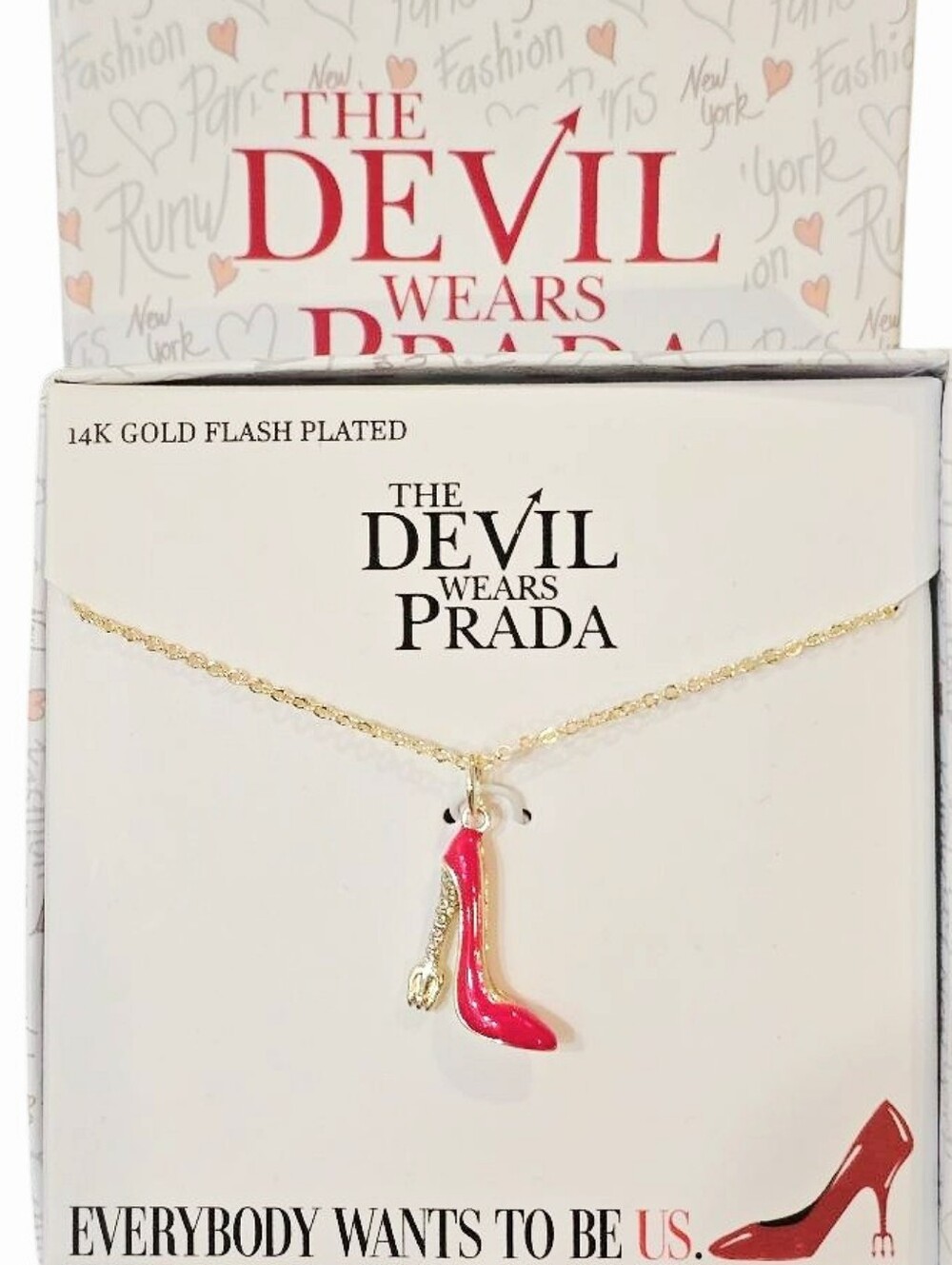 LA Rocks The Devil Wears Prada Crystal Stiletto Heel Necklace